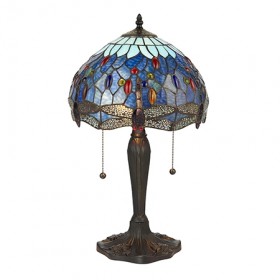 Dragonfly blue 2-flammig Tischleuchte